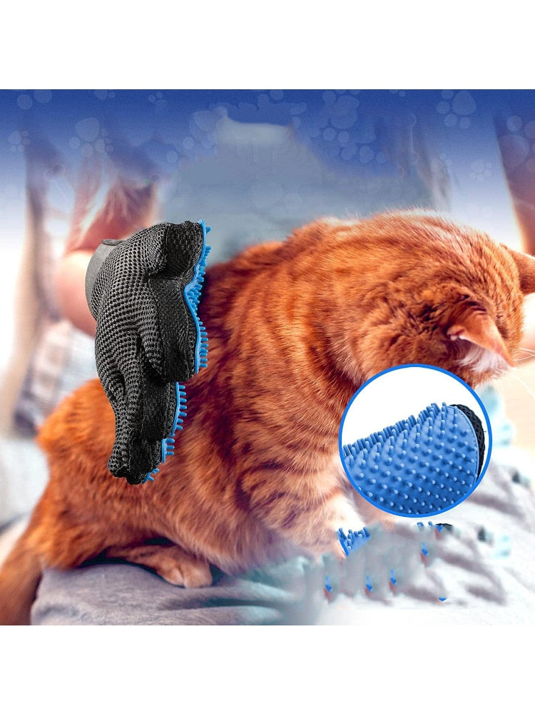 GroomPaws - Kit 2 em 1 de Cuidados Duplos para Pele de Cães e Gatos: Escova de Limpeza e Luva de Banho