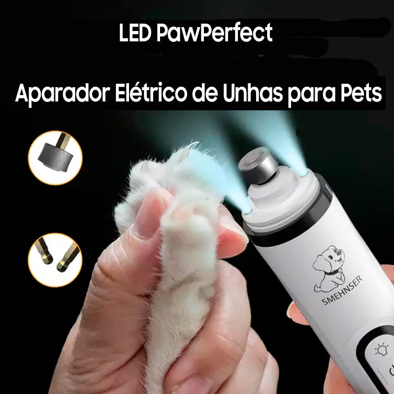 LED PawPerfect: Aparador Elétrico de Unhas para Pets